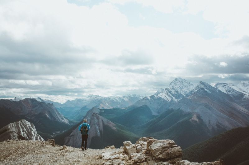 Hiker at high altitude