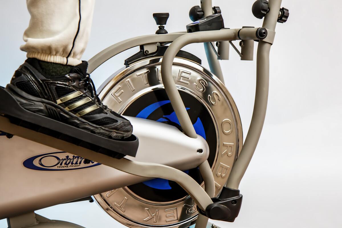 Man on elliptical.