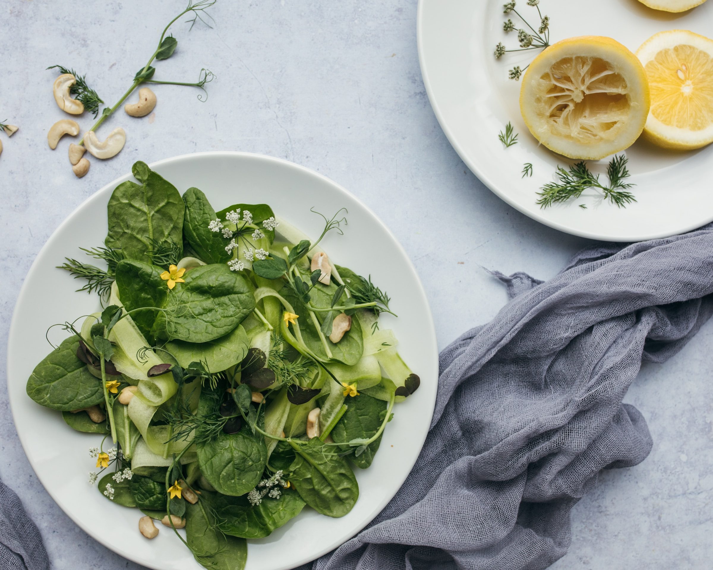 A plate of salad greens