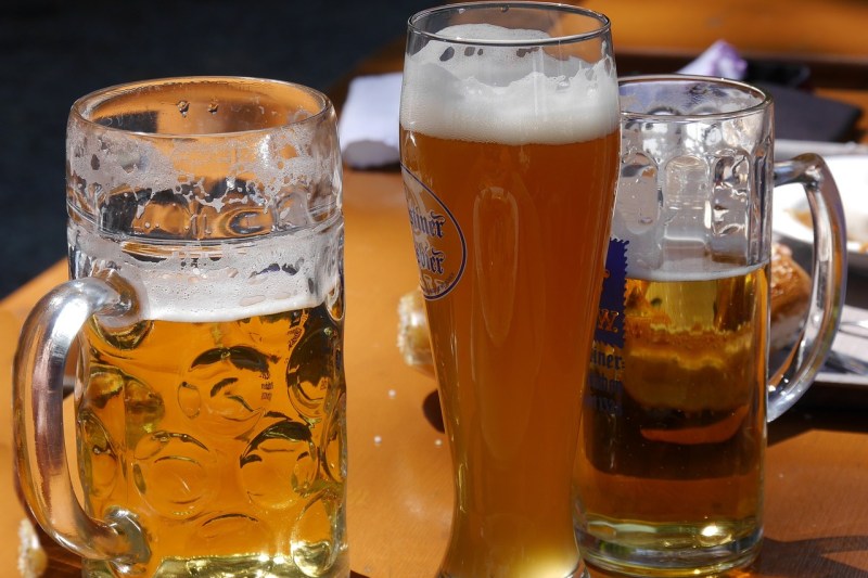 Hefeweizen beers in glasses