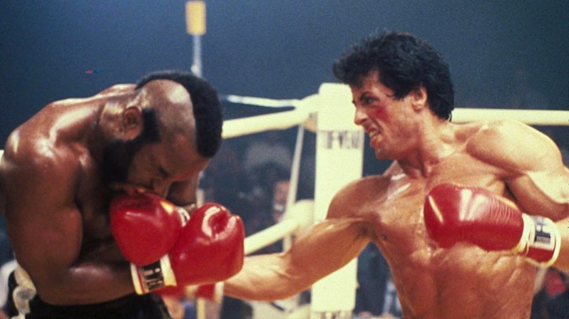 Sly Stallone and Mr. T in Rocky III. 