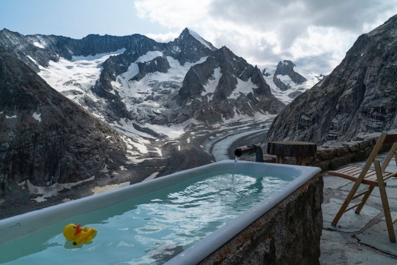 Ice bath in Switzerland