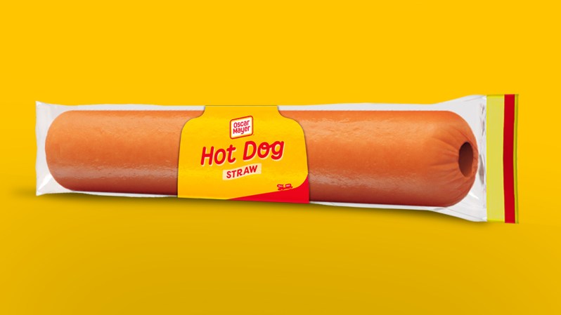 Oscar Mayer hot dog straw