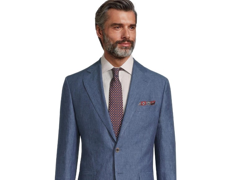 Oliver Wicks Cobalt Blue Linen Suit