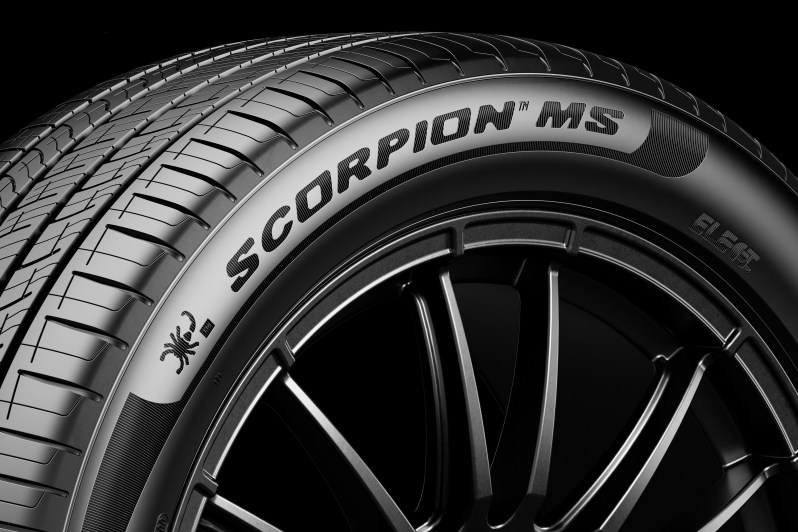 A close up of the new Pirelli Scorpion MS tire
