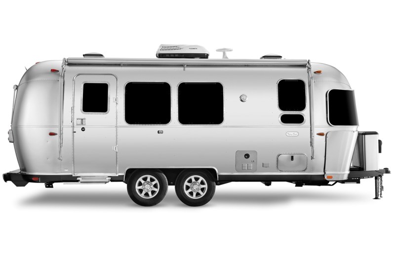 Side view of the Airstream Flying Cloud travel trailer, isolated against a plain white background.