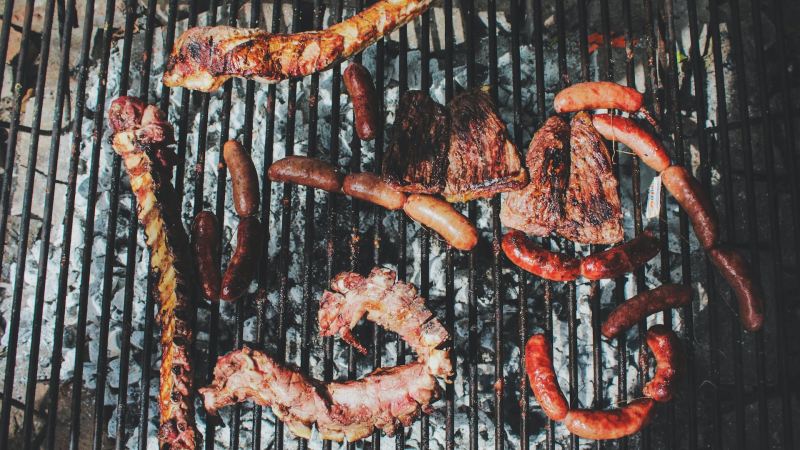 Various meats on grill