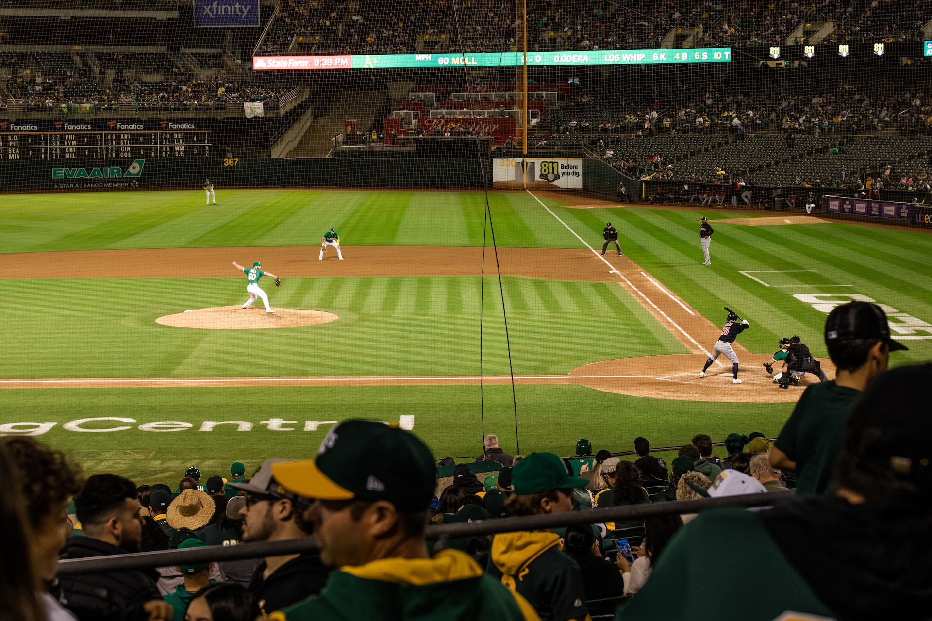 Baseball game at the Coliseum in Oakland.