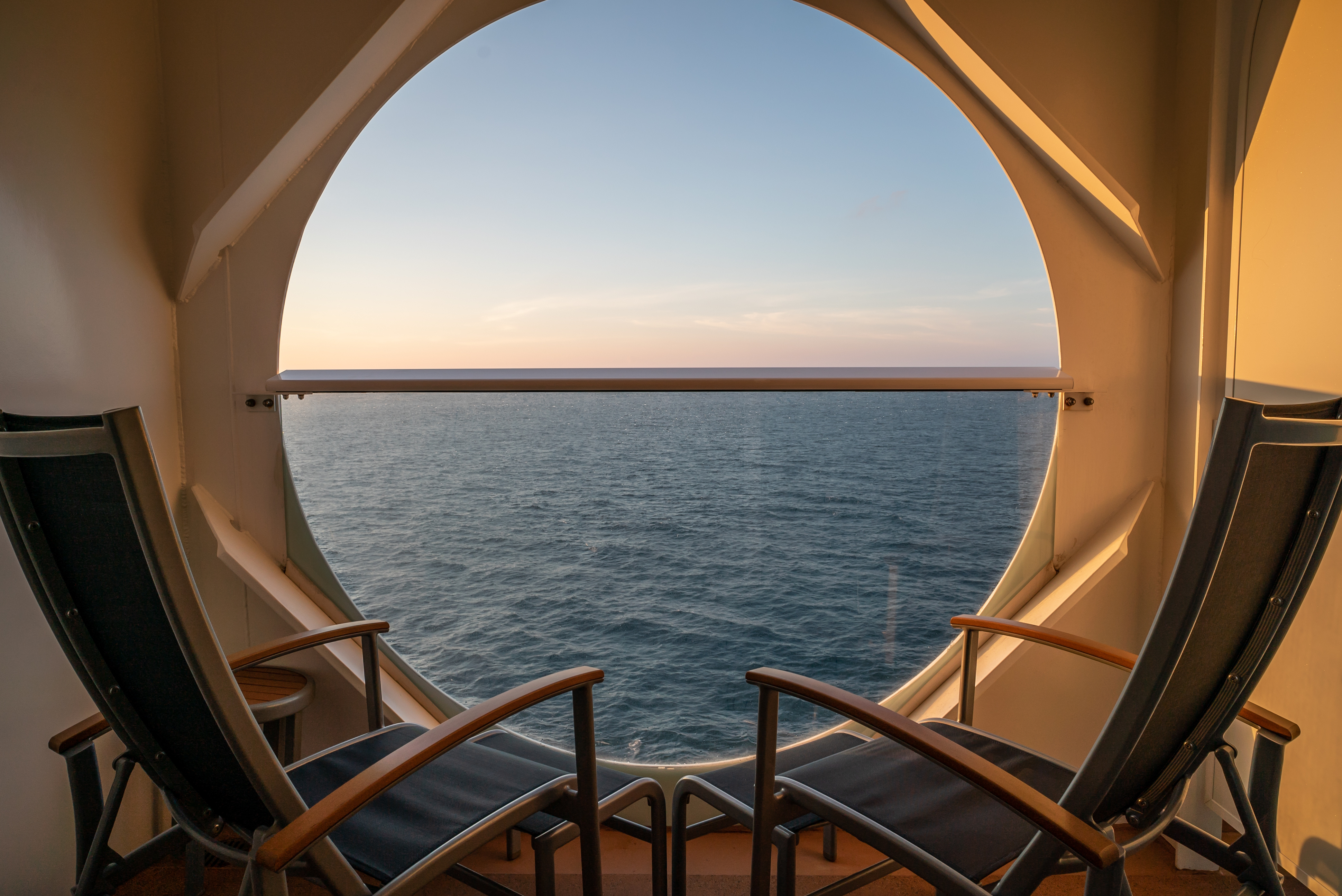 Balcony view on the cruise ship