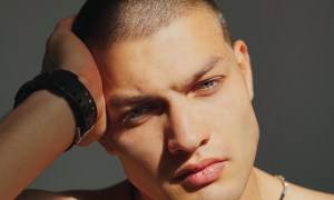 Man with a buzz cut