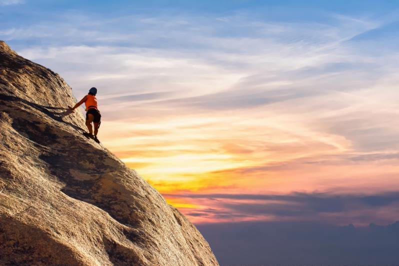 Rock climbing outside