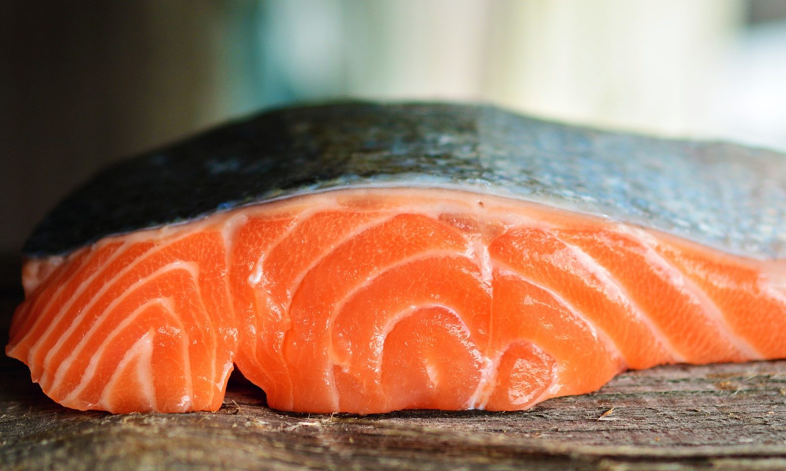 Raw salmon filet