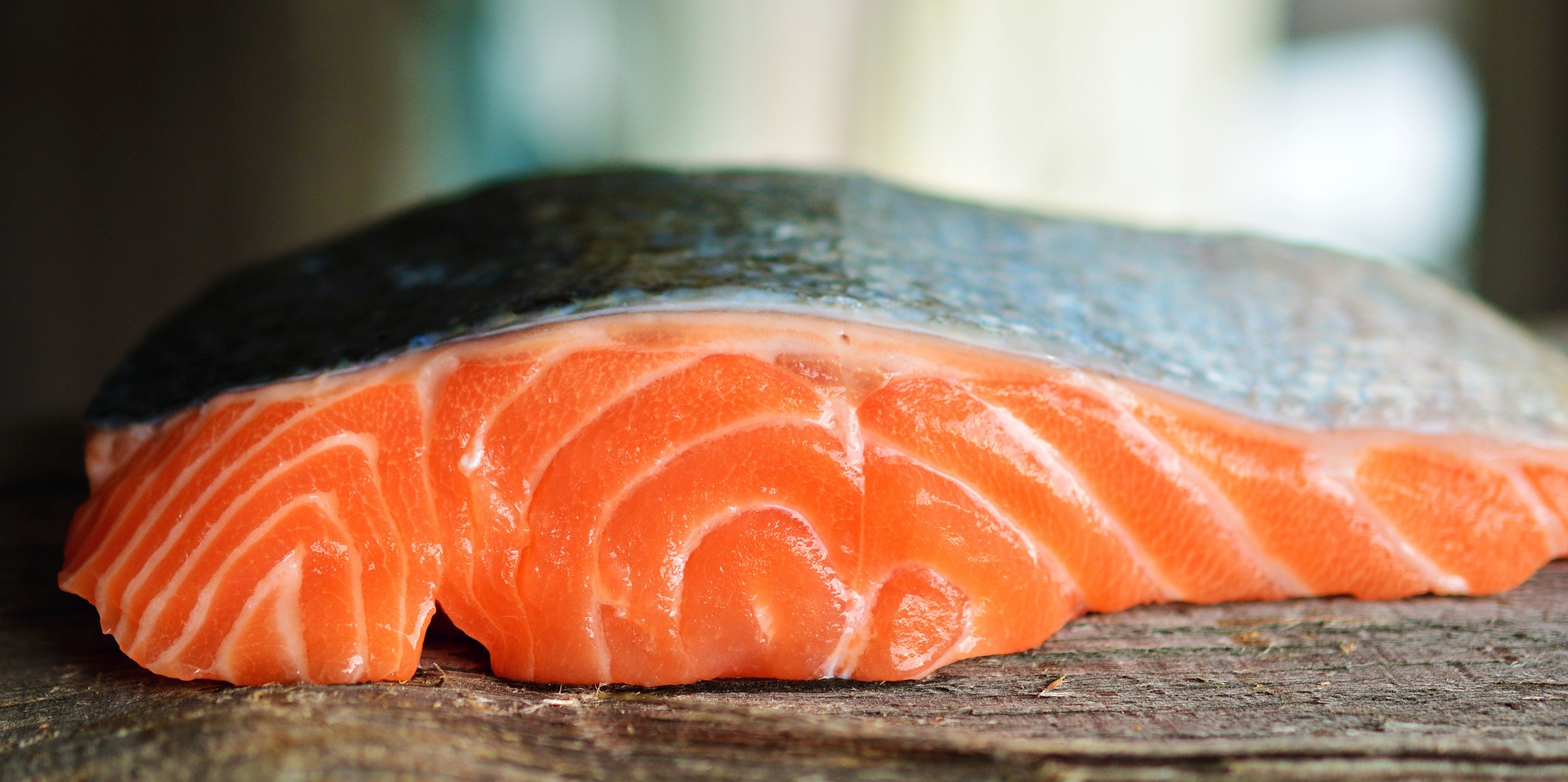 Raw salmon filet
