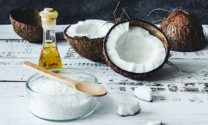 Coconut oil with a coconut