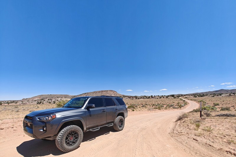 Toyota 4Runner Turo car rental parked on a dirt road in Utah.