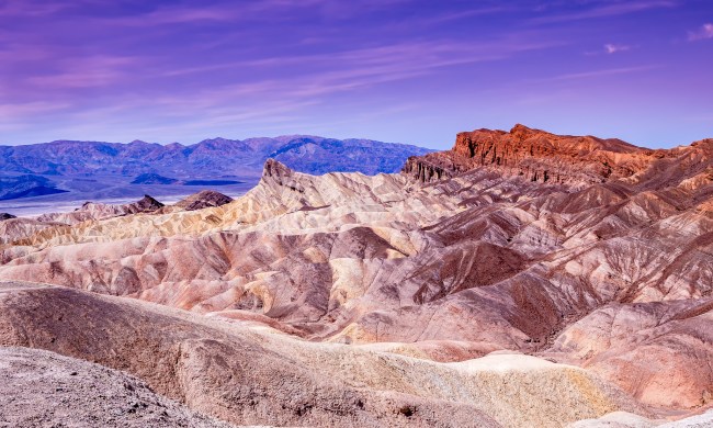 A picture showing the beautiful landscape and clear skies of Death Valley