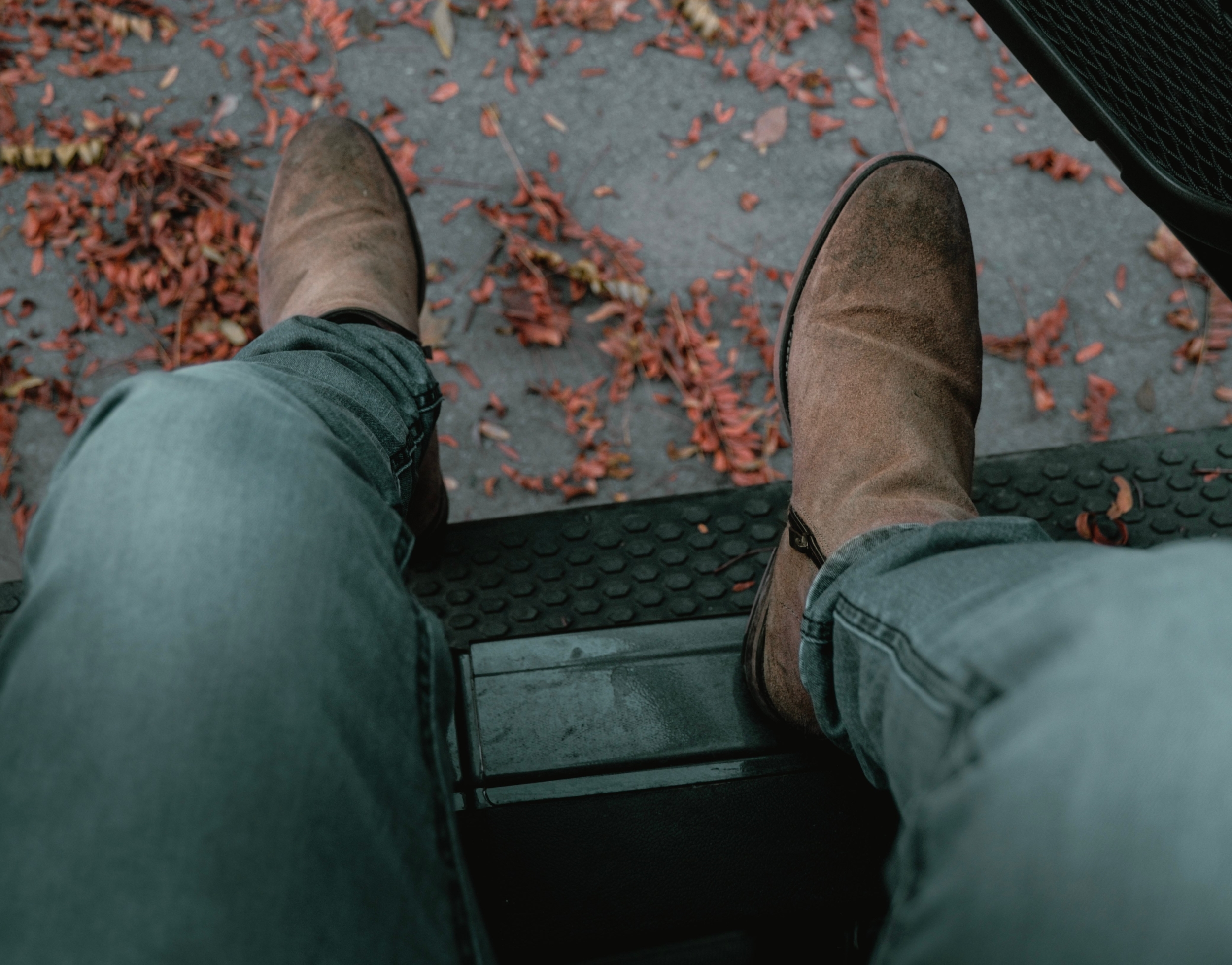 Man wearing brown Chelseas