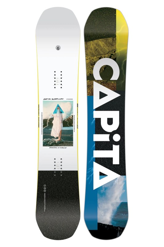 The CAPiTA D.O.A. snowboard on a white background