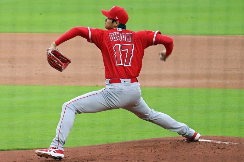 Shohei Otani playing baseball