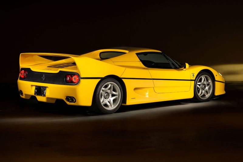 1997 Ferrari F50 rear 3/4 view yellow
