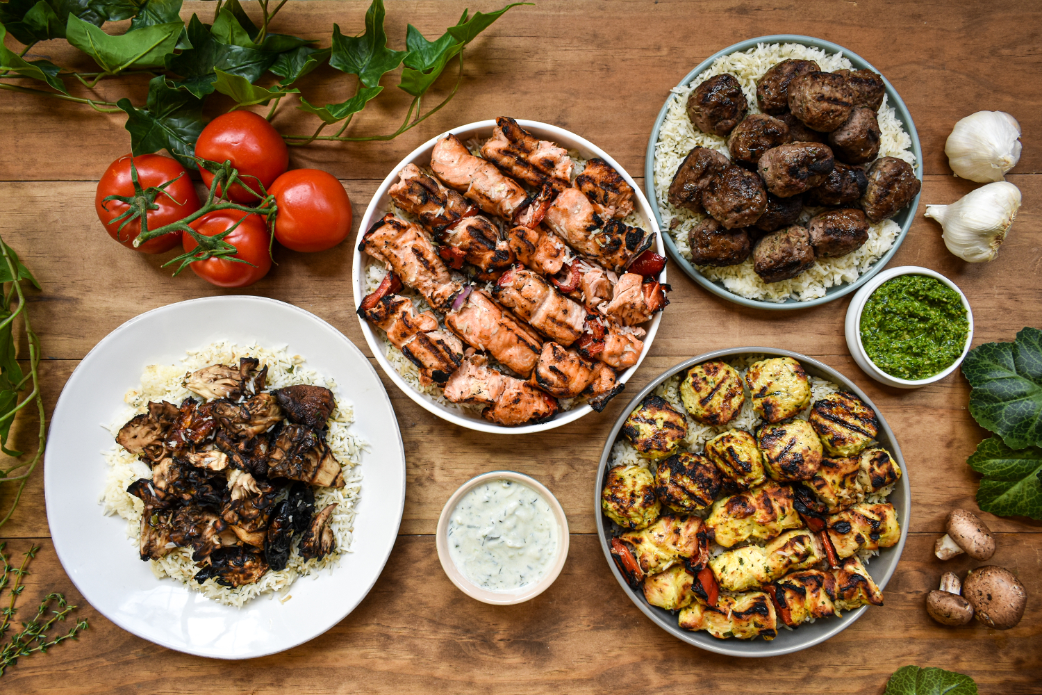 A spread from Aba Kebab.
