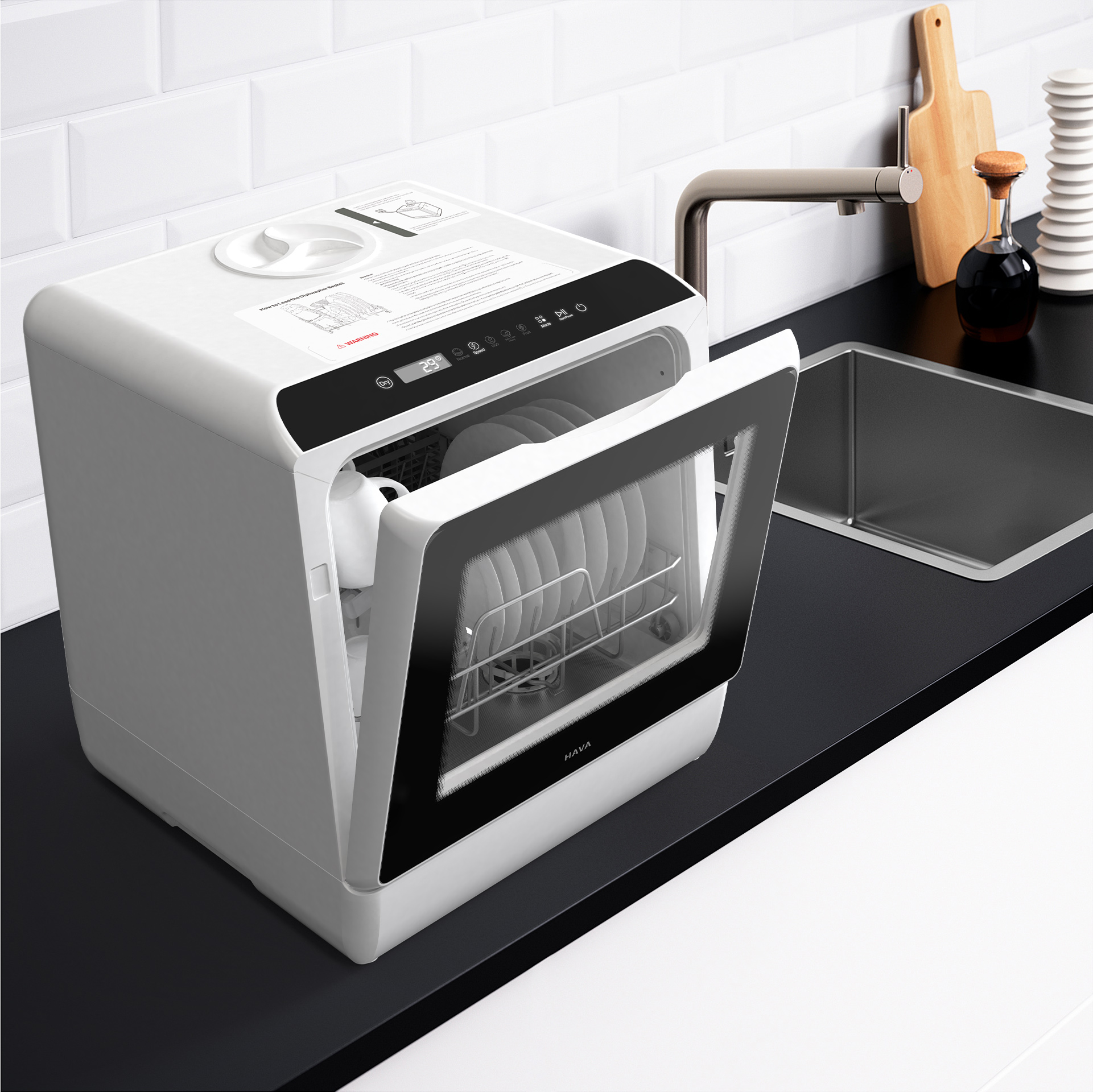 Wholesale NOVETE TDQR01 Compact Countertop Dishwasher with 1.3