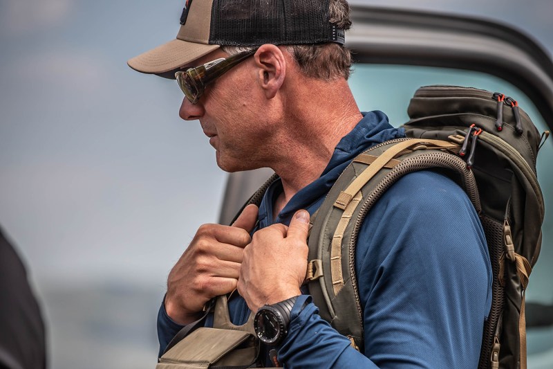 Survival expert and U.S military veteran, John Barklow, getting ready for a hike.