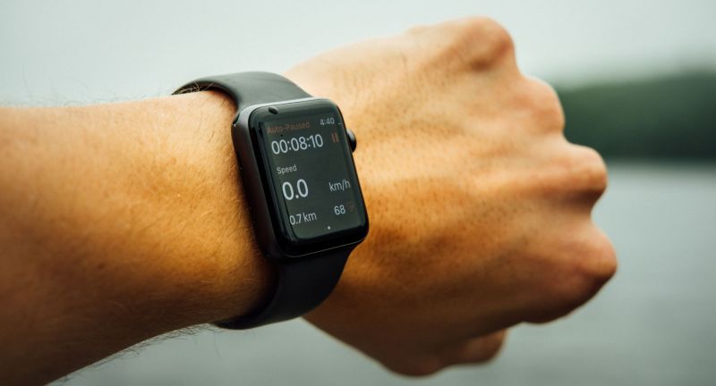 Man wearing fitness tracker