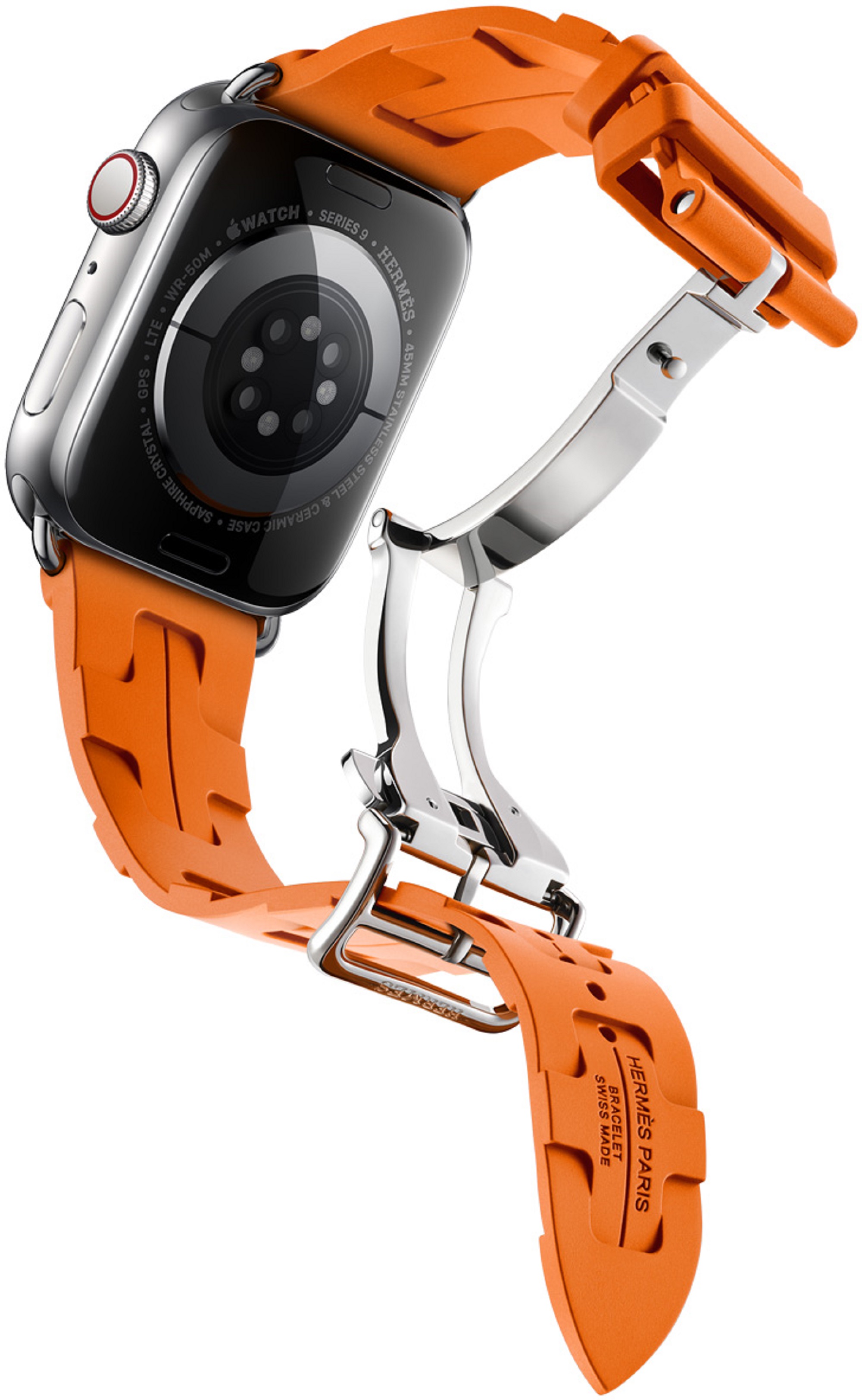 Apple Hermes sport watch white background
