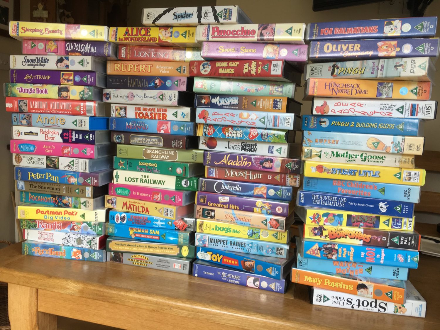 a collection of vhs tapes