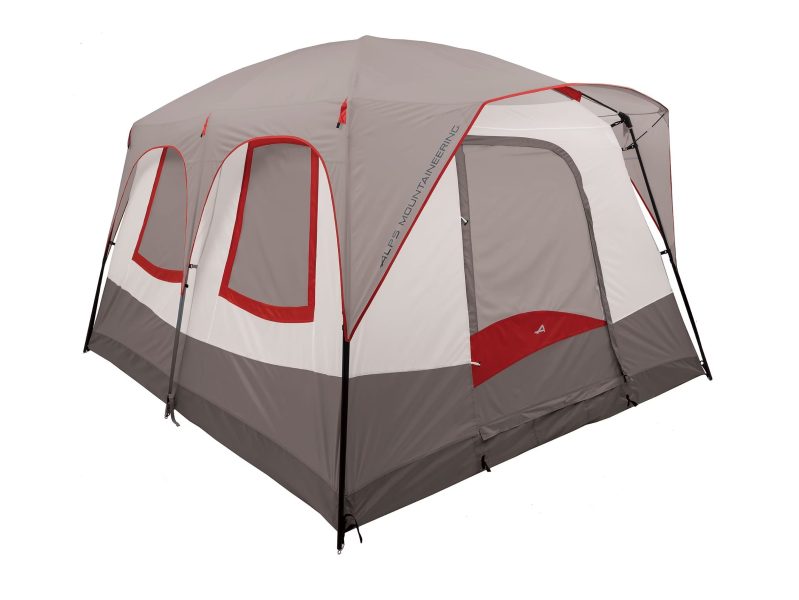 The ALPS Mountaineering Camp Creek 6 Two-Room Tent fully-pitched on a white background.