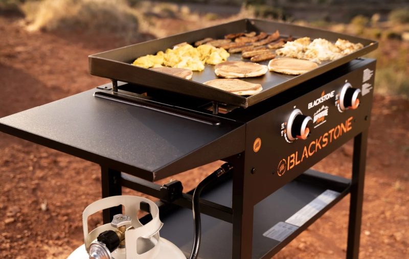 Blackstone Griddle two-burner with breakfast cooking