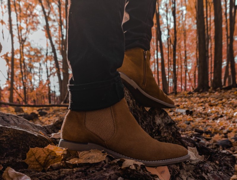 Chelsea boot in the woods