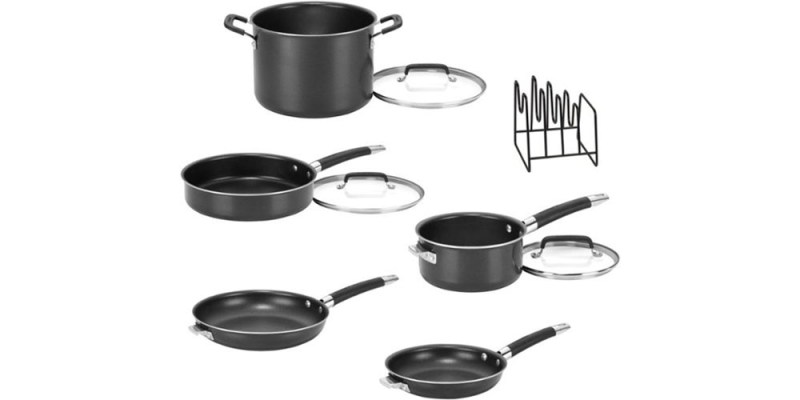 The Cuisinart 9-Piece Cookware Set on a white background.
