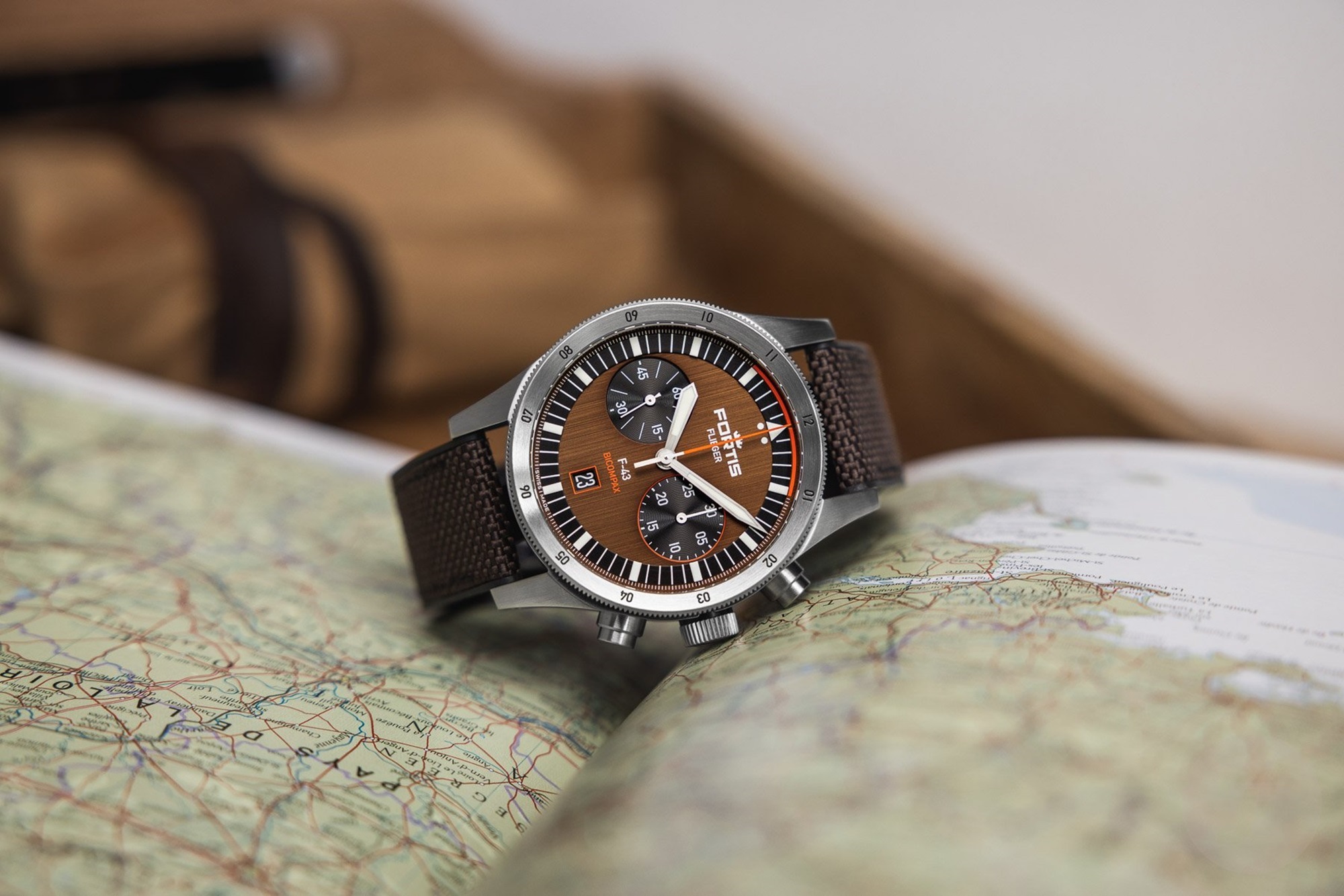 Fortis x Fratello chronograph map