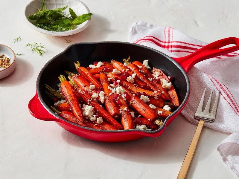 Carrots in the Le Creuset Signature cast-iron skillet.