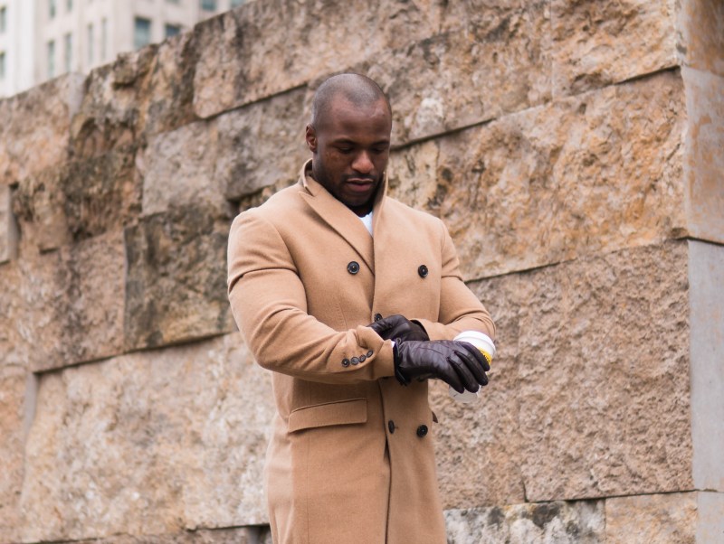 Man in cashmere coat
