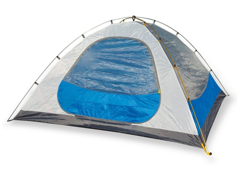 A fully-pitched Mountainsmith Morrison 3 Tent with Footprint on a white background.