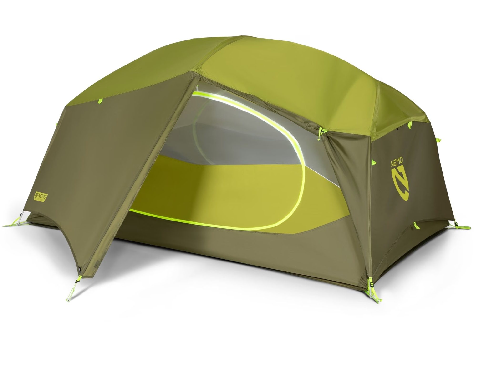 The NEMO Aurora 2P with Footprint with one of its two front vestibules down.