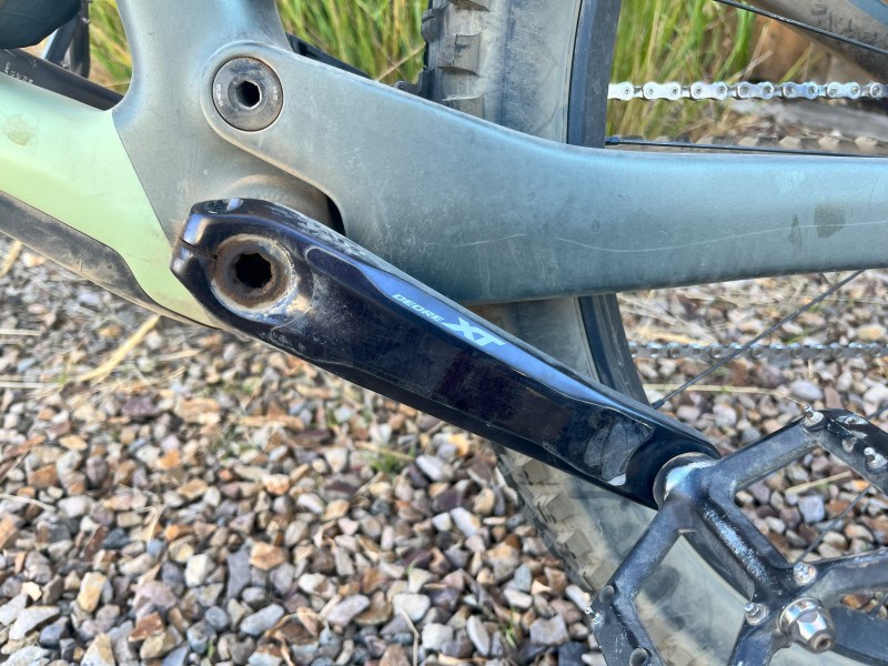 The XT cranks for a Shimano XT drivetrain