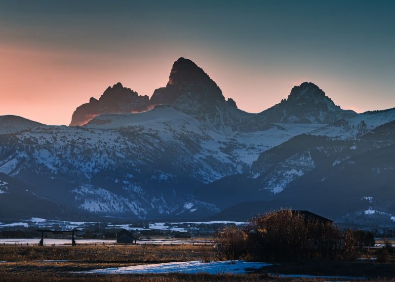 A view of the Teton Mountains in Idaho.