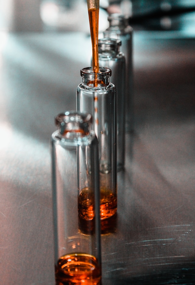 Vials of fragrant oils