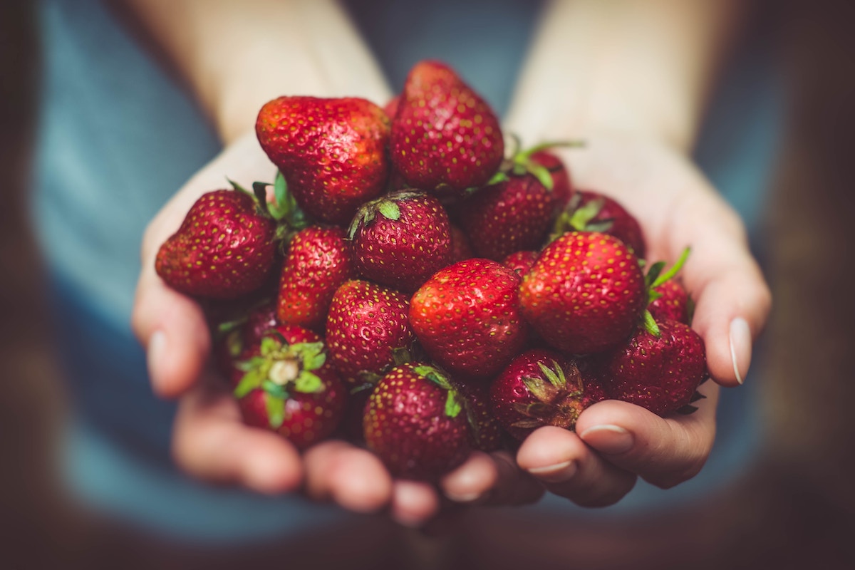 un puñado de fresas