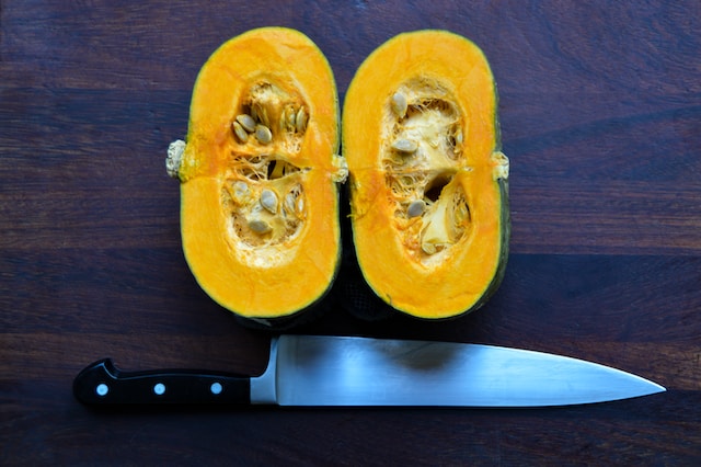 The inside of a spaghetti squash