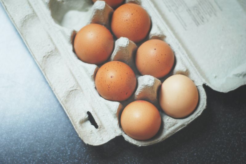 Brown eggs in a carton