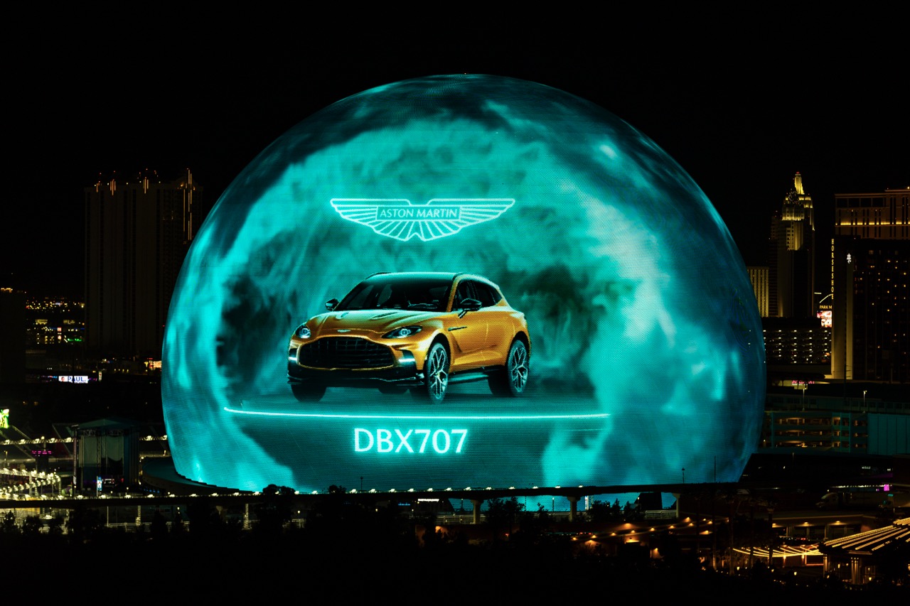Aston Martin on the MSG Sphere in Las Vegas