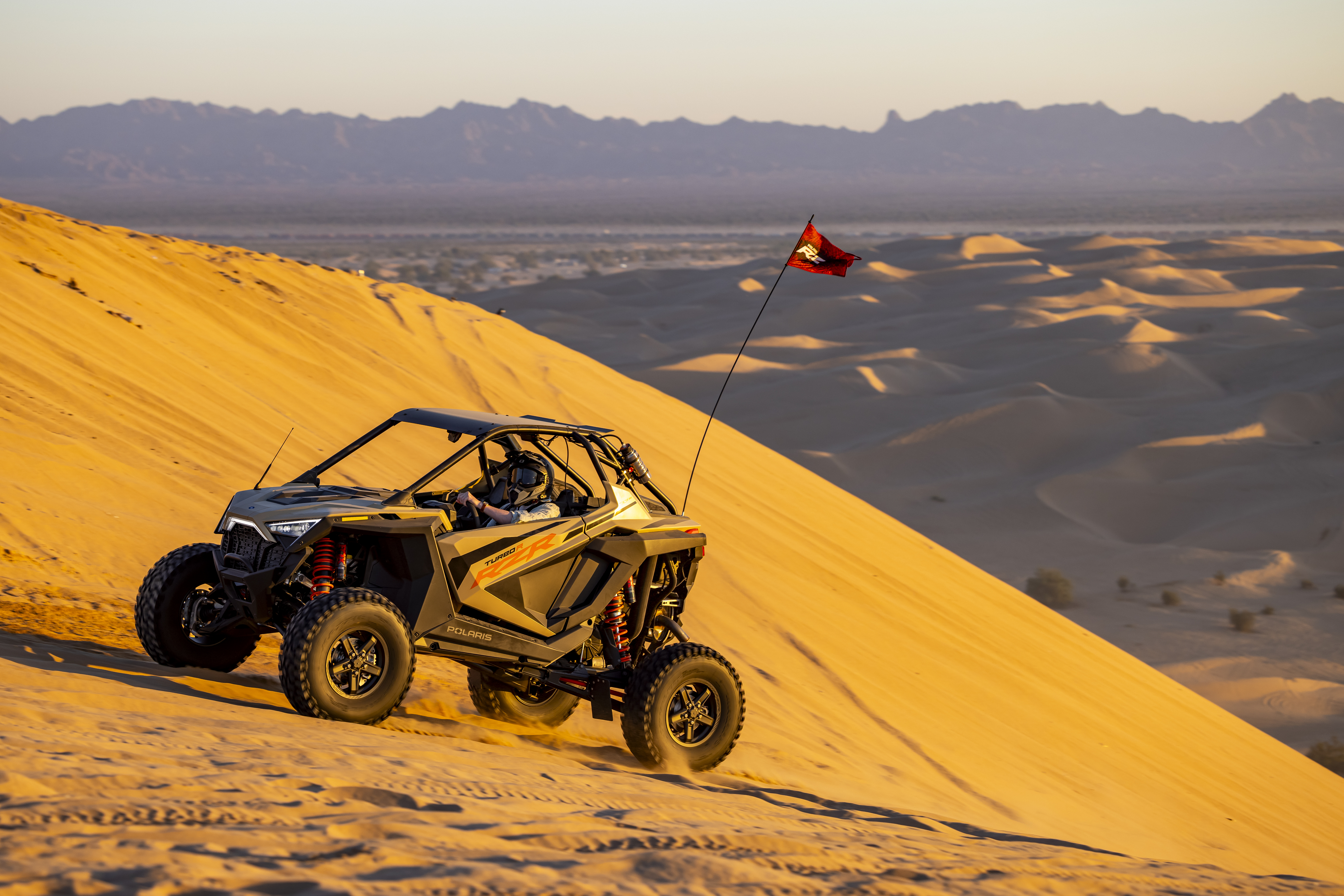 Polaris RZR Pro R on a sand dune