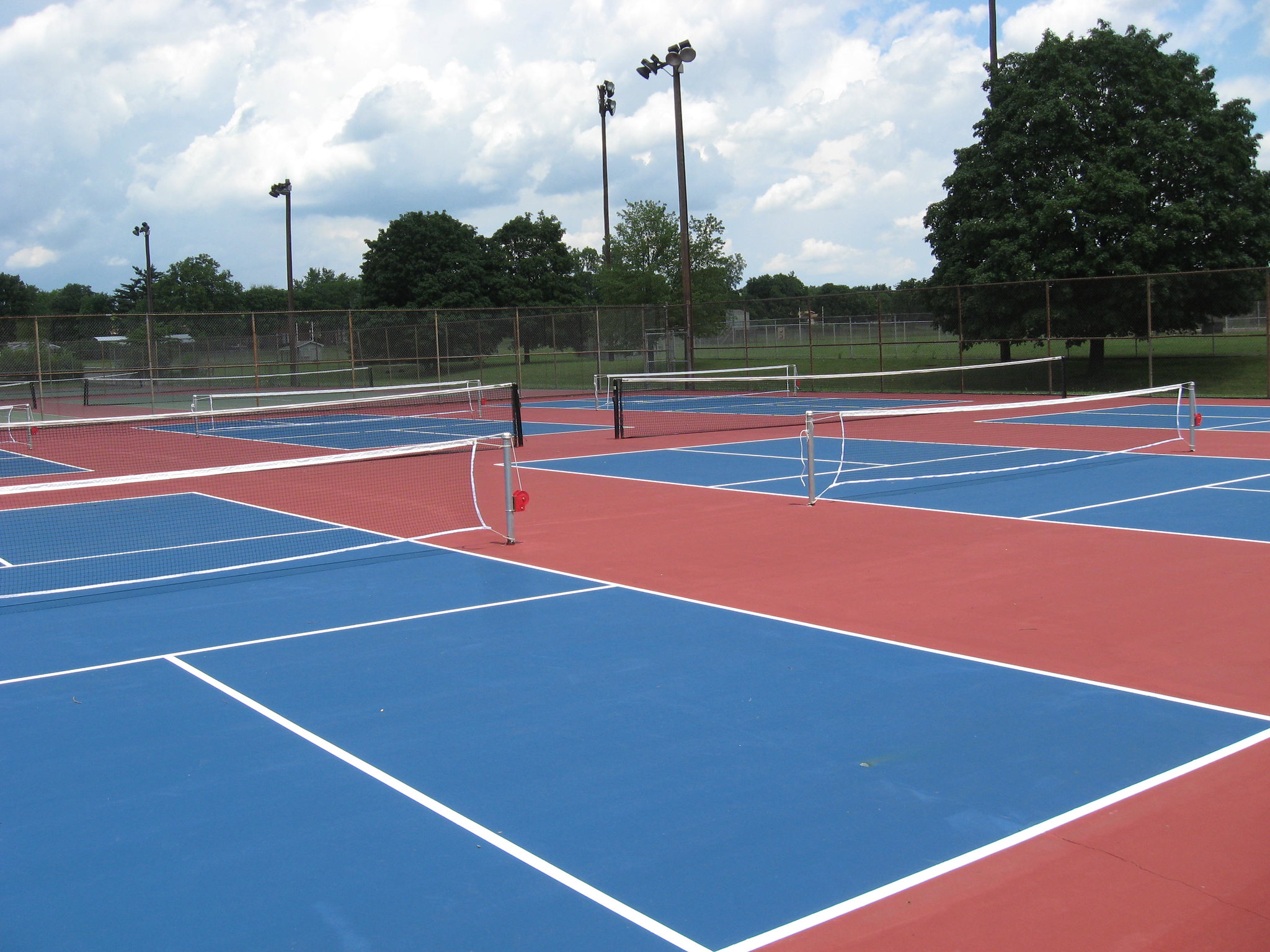 A pickleball court in the U.S.