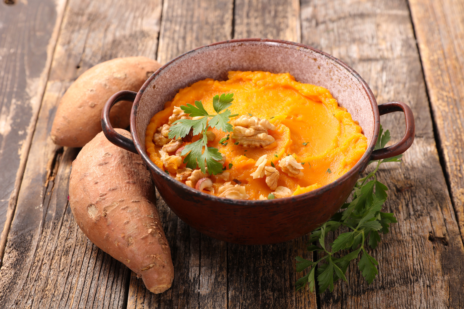Mashed sweet potatoes