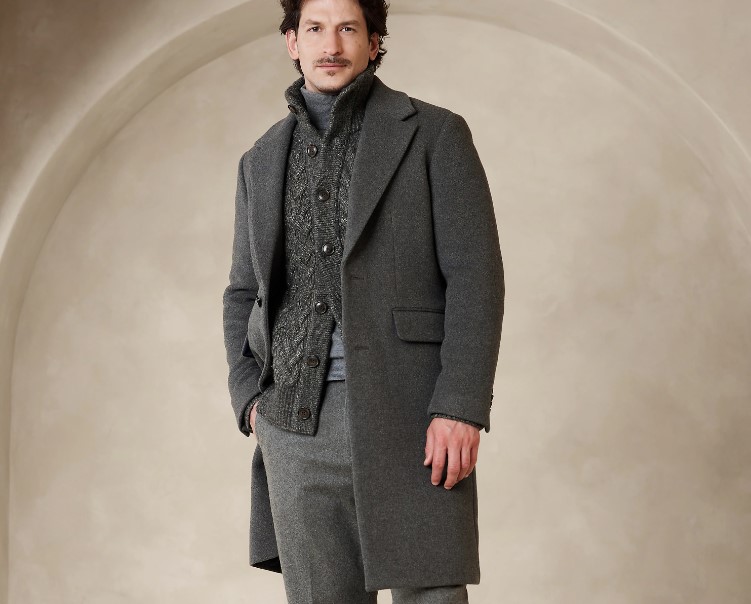 Man wearing Banana Republic Sendero Topcoat